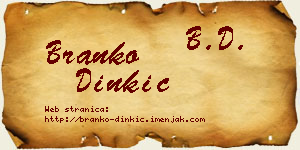 Branko Dinkić vizit kartica